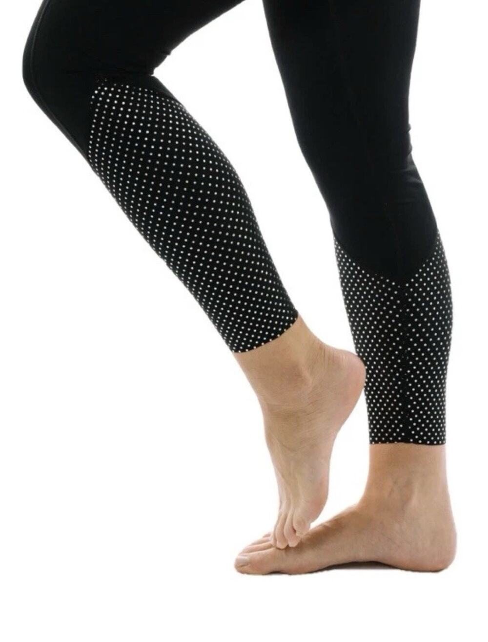 ZYIA Active Girls Night Out Luxe Leggings Black Silver Hi Rise 7/8 New